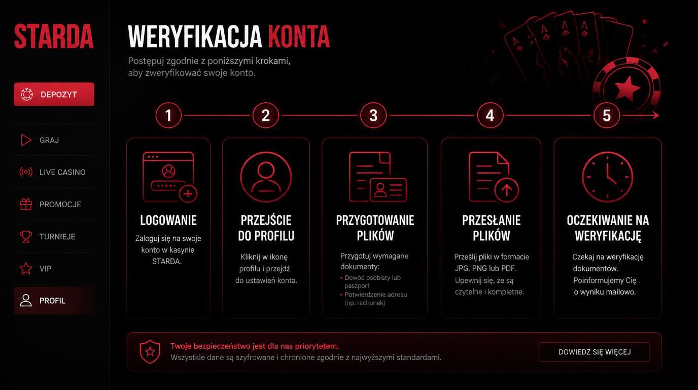 infografika 5 kroków KYC w Starda Casino